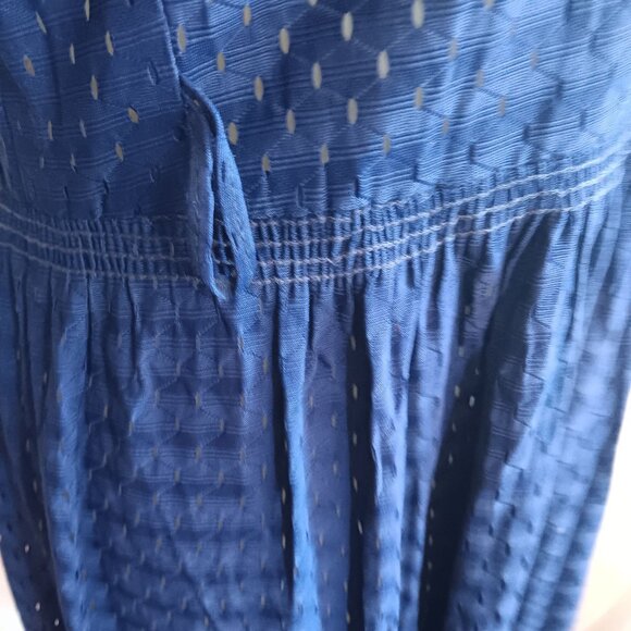 1OF1 Women's 8 Vintage Dress 1960's Eyelet Midi Tie Neck Slinky Stretch Nylon - Picture 6 of 9